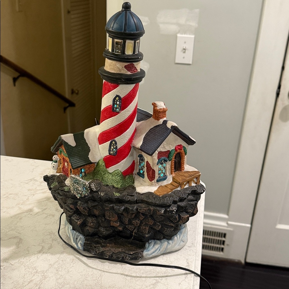 Fiber Optic Lighthouse Decor Vintage